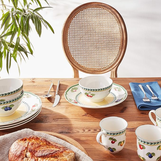 Villeroy &amp Boch French Garden 12-Piece Dinnerware Set Service for 4 Plates Bowls &amp Mugs Premium Porcelain Made in Germany