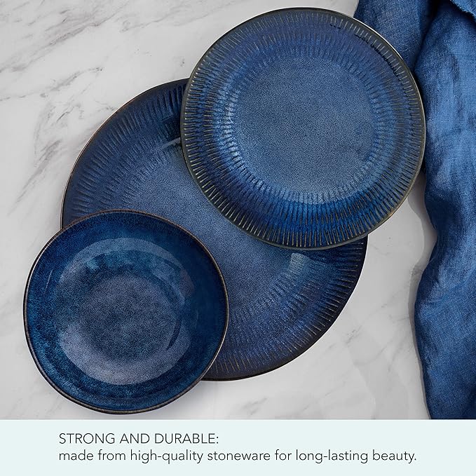 Pfaltzgraff Racheal 12 Piece Dinnerware Set Service for 4 Blue