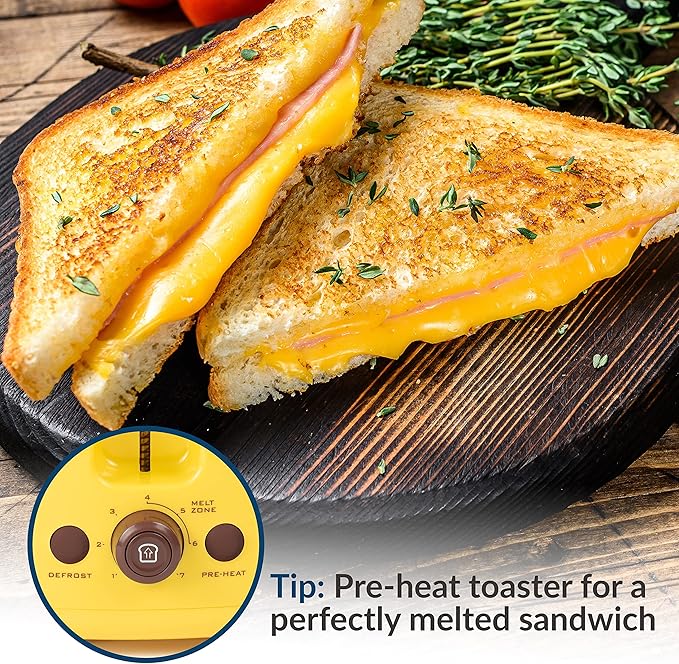 Nostalgia GCT2 Deluxe Grilled Cheese Sandwich Toaster With Extra Wide Slots &amp Oscar Mayer 2 Slot Hot Dog and Bun Toaster With Mini Tongs Yellow
