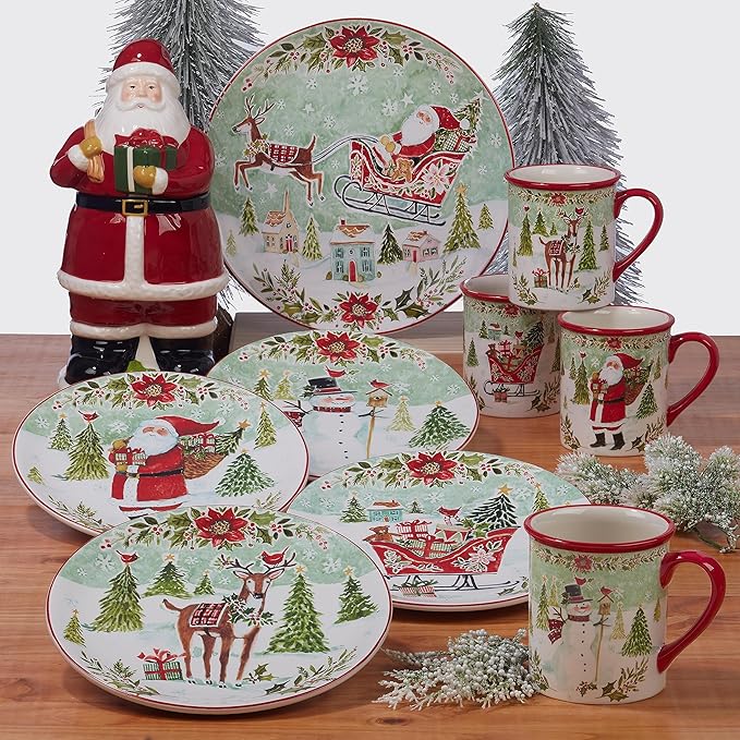 Certified International Joy of Christmas 16 Piece Dinnerware Set Service for 4