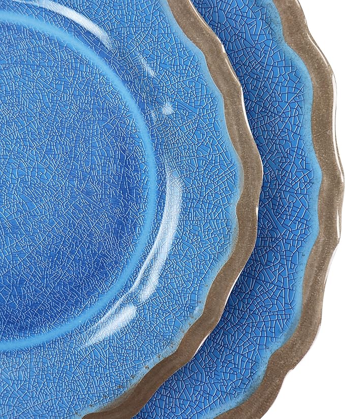 Elama Roma12 Piece Melamine Dinnerware Set Blue