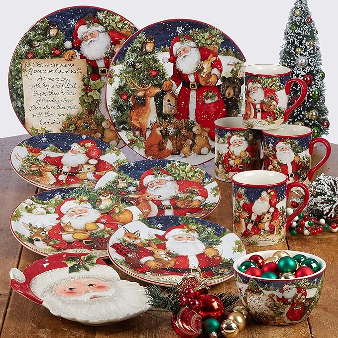 Magic of Christmas Snowman 16-Piece Holiday Dinnerware Set – Service for 4 – Cheerful Winter Plates Mugs &amp Bowls for Family Meals Holiday Gatherings &amp Festive Table Settings