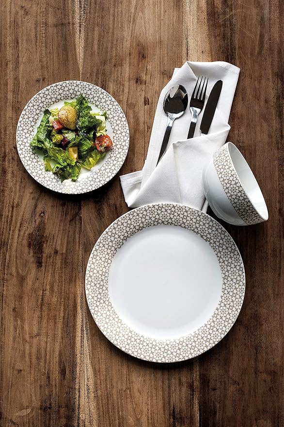 Avie Casablanca 12-Piece Dinner Set - Beige
