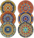 vancasso Colorful Dessert Plates Set of 6 8.5 Inch Ceramic Salad Plates Boho Small Dinner Plates Bohemian Printed Kitchen Plate for Breakfast Microwave &amp Dishwasher Safe Dishes Series KRVI