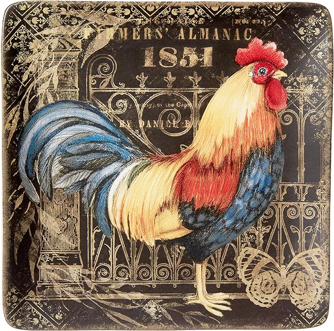 Certified International Gilded Rooster 16 pc Dinnerware Set Service for 4