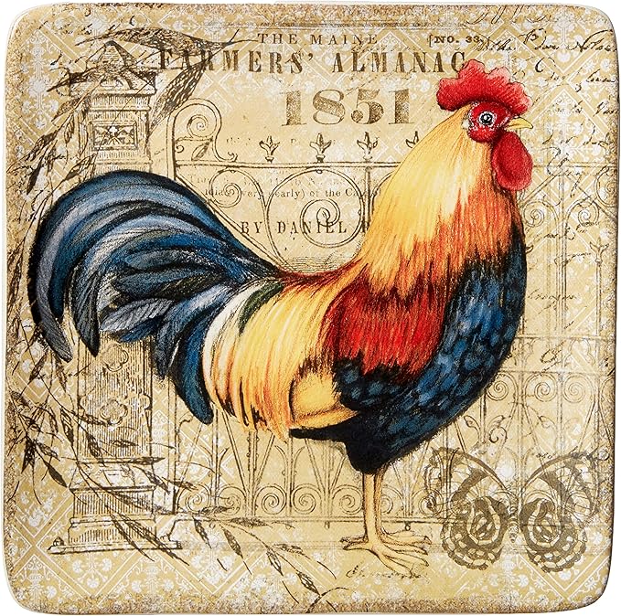 Certified International Gilded Rooster 16 pc Dinnerware Set Service for 4