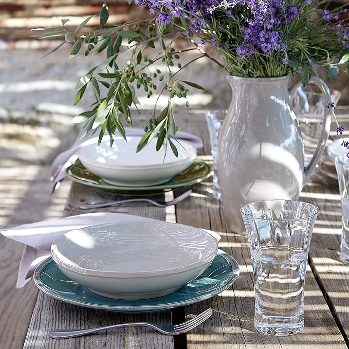 Casafina Stoneware Ceramic Dish Fontana Collection 5-Piece Dinnerware Set (Service for 1) White