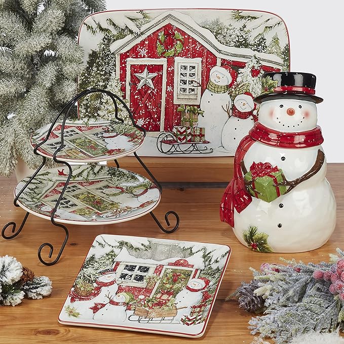 Certified International Snowman's Farmhouse 16 Pc. Dinnerware Set Service for 4