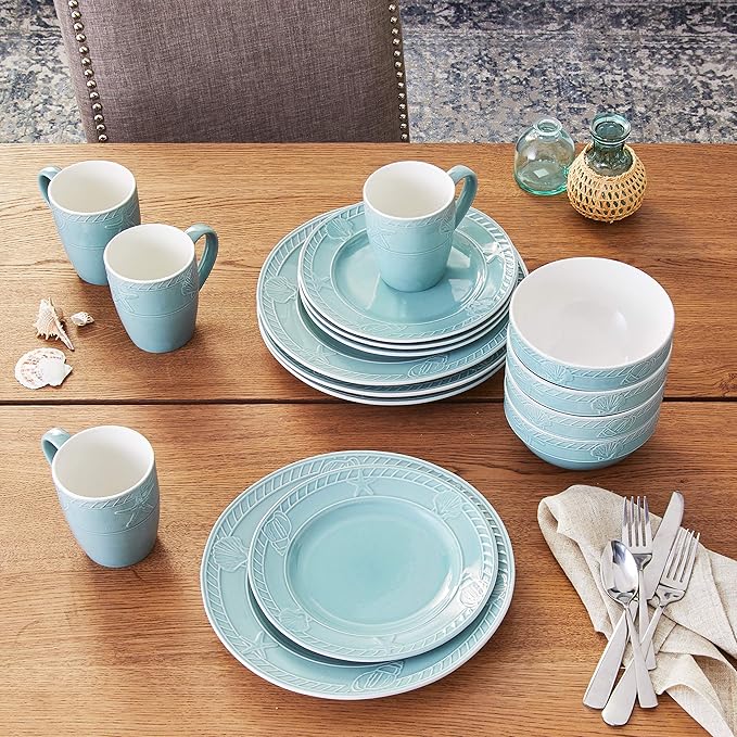 Pfaltzgraff Antigua 16 Piece Dinnerware Set (Set of 4) Blue